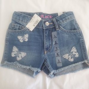 Childrens Place butterfly jean shorts